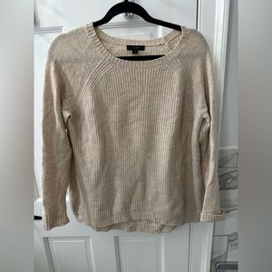 J Crew wool sweater with leather elbow patches